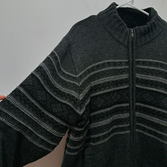 Vintage Field & Stream Zip-Up Sweater Fleece Lined Jacket Embroidered XL Gray - Picture 9 of 16